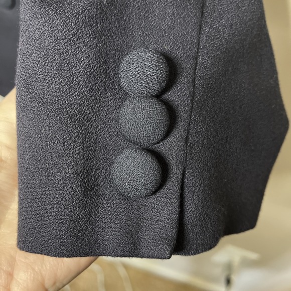 VTG Christian Dior Double-Breasted Blazer Navy Blue Wool Rayon 80s 90s Size 6 - Picture 5 of 10